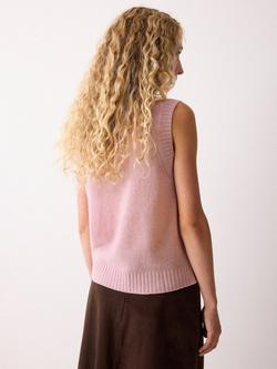Jigsaw Cloud Cashmere Crew Neck Tank Top - view 2, Pink
