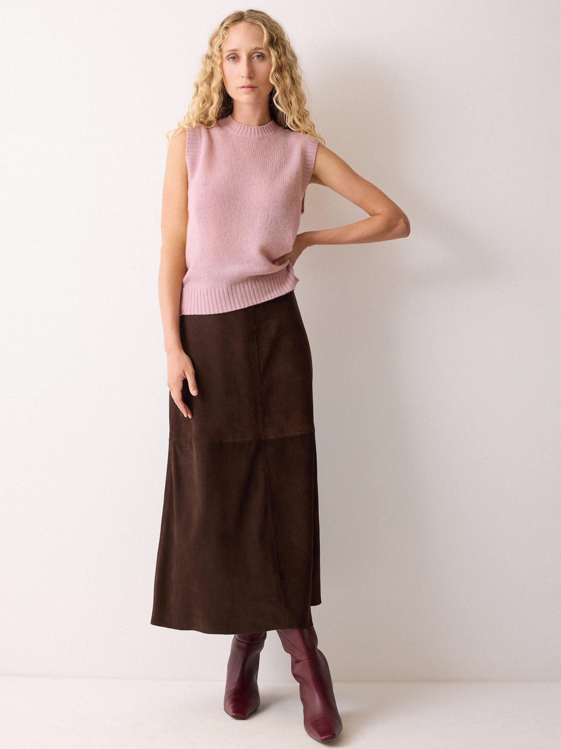 Product image 4 of 4, which shows Jigsaw Cloud Cashmere Crew Neck Tank Top, Pink, XS