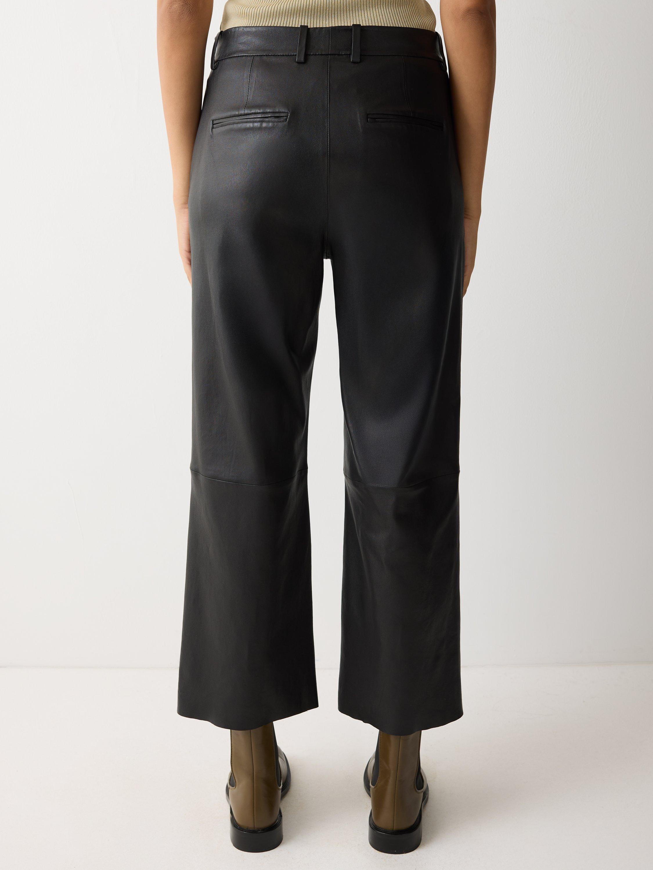 Product image 2 of 5, which shows Jigsaw Dale Pure Nappa leather Trousers, Black, 6
