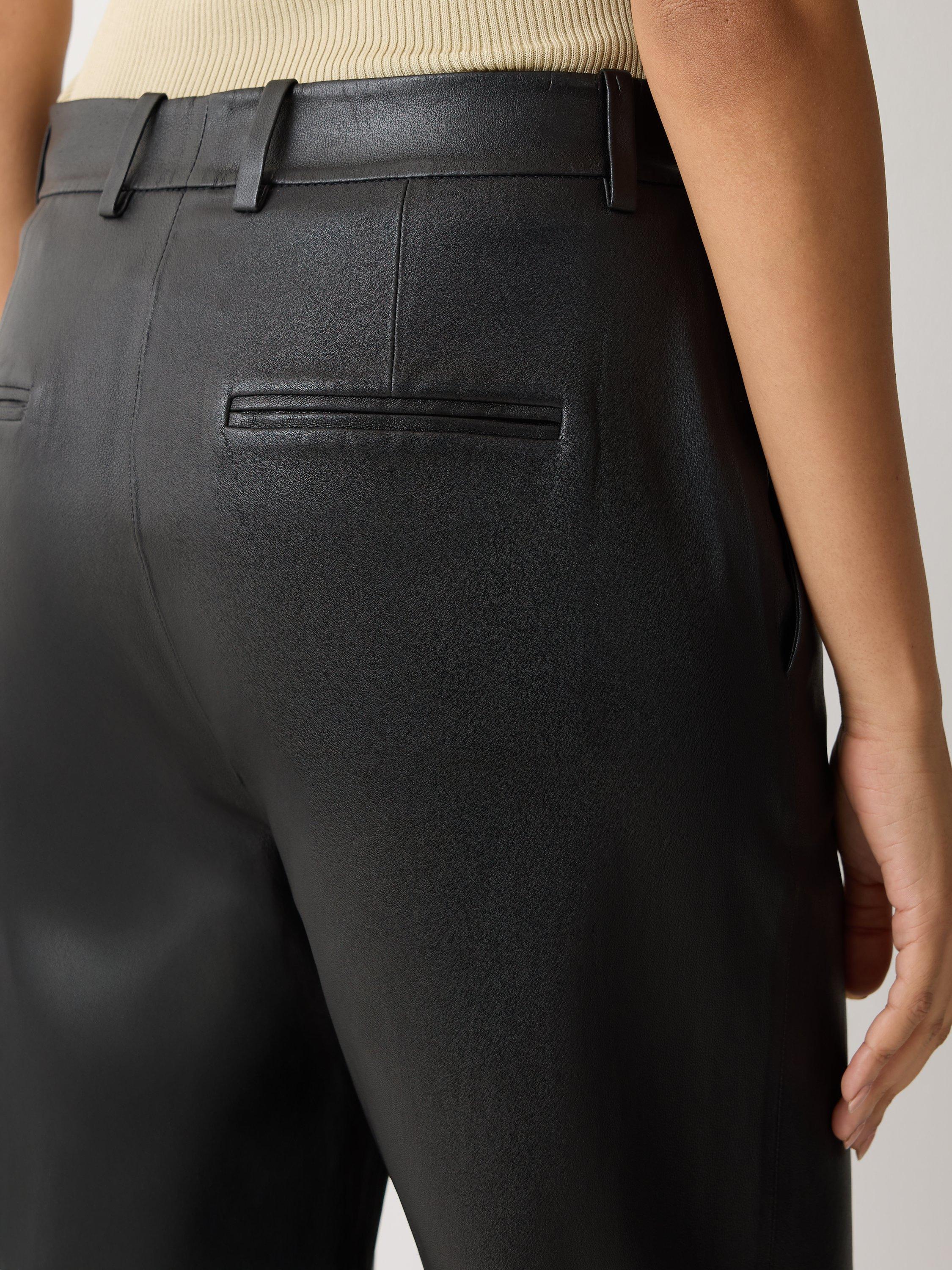 Product image 3 of 5, which shows Jigsaw Dale Pure Nappa leather Trousers, Black, 6