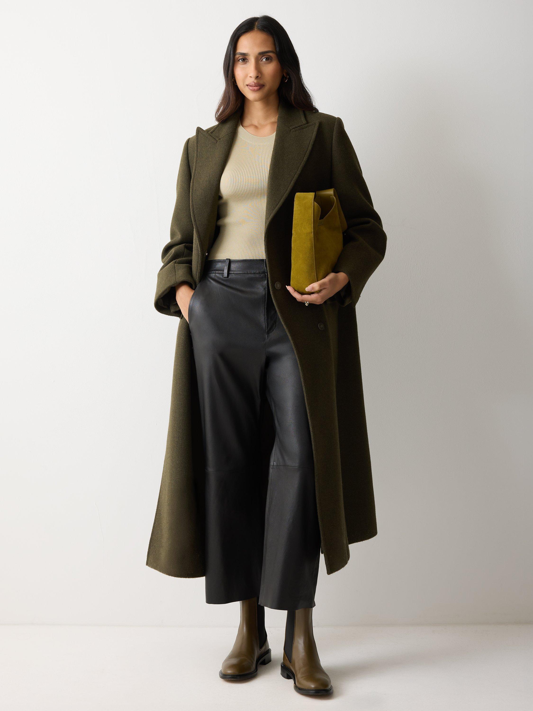 Product image 4 of 5, which shows Jigsaw Dale Pure Nappa leather Trousers, Black, 6