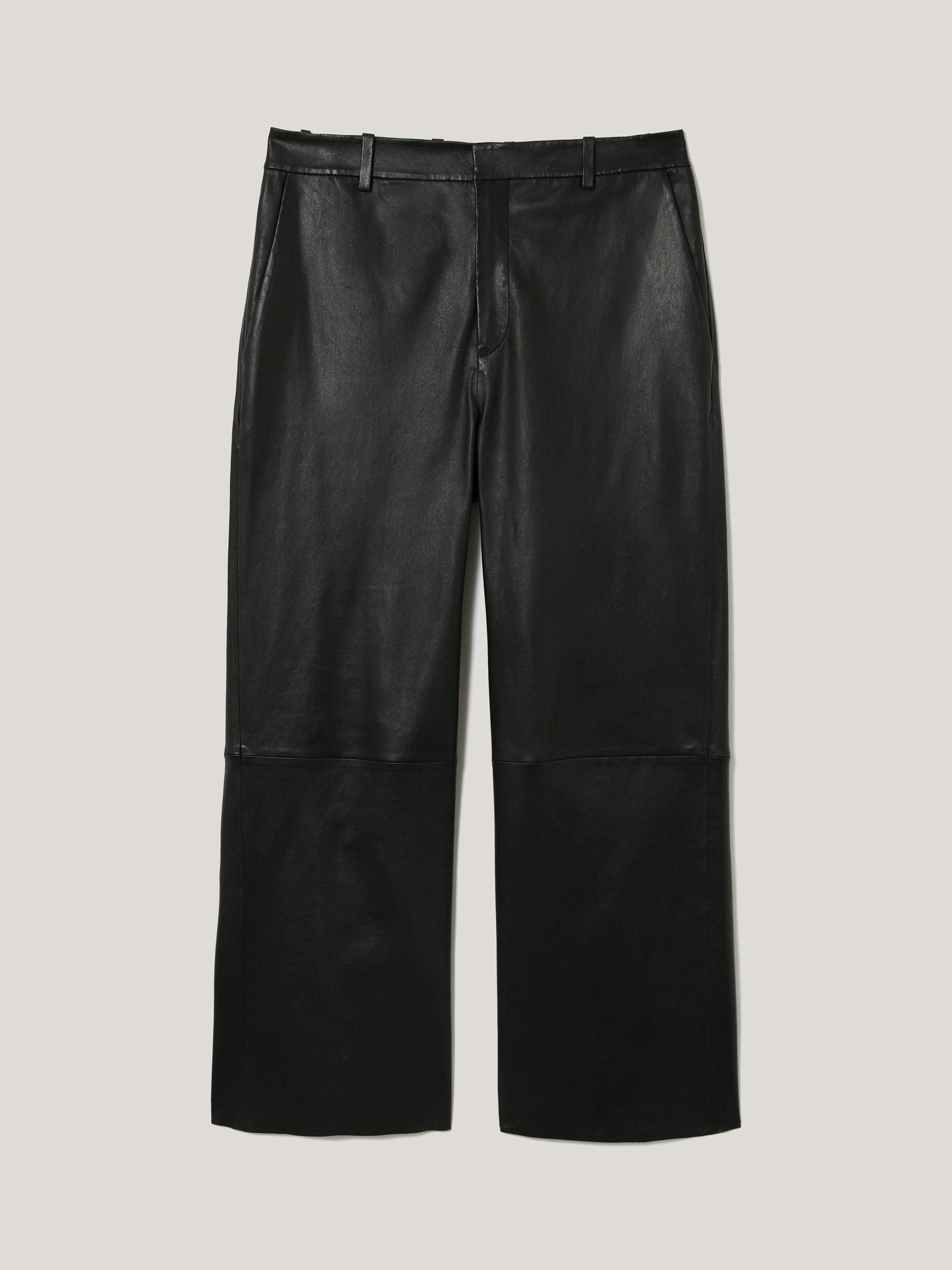 Product image 5 of 5, which shows Jigsaw Dale Pure Nappa leather Trousers, Black, 6