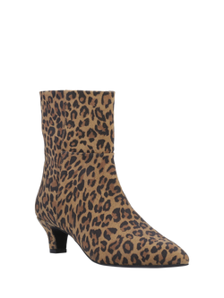 Hush Puppies Nahla Leopard Print Leather Ankle Boots, Leopard - view 2, Leopard