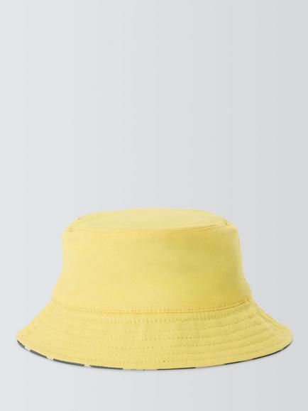 John Lewis Baby Checkerboard Reversible Bucket Hat, Navy Multi - view 2, Navy Multi