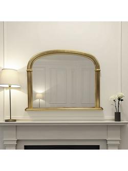 Yearn Refined Arched Overmantel Wall Mirror, Gold