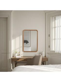 Yearn Sherwood Solid Oak Wood Frame Rectangular Wall Mirror, Natural - view 2, Natural