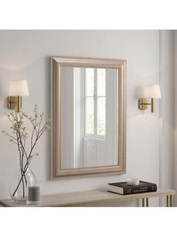 Yearn Textured Rectangular Frame Wall Mirror, Champagne, Champagne