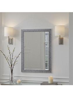 Yearn Cobblestone Rectangular Wall Mirror, Silver, Silver