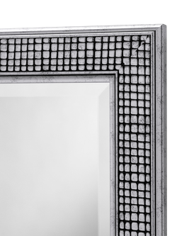 Yearn Cobblestone Rectangular Wall Mirror, Silver - view 2, Silver