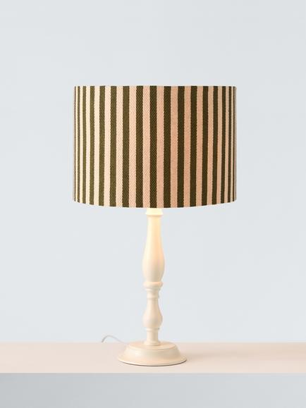 John Lewis Herringbone Stripe Drum Lampshade, Avocado