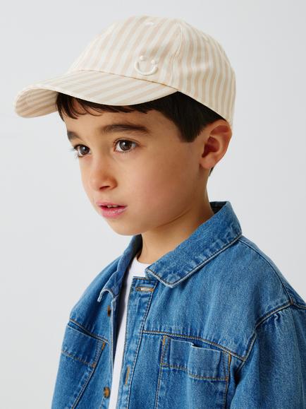 John Lewis Kids' Smile Stripe Baseball Cap, Natural Multi, Neutrals