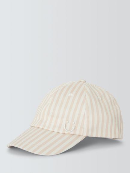John Lewis Kids' Smile Stripe Baseball Cap, Natural Multi - view 2, Natural Multi