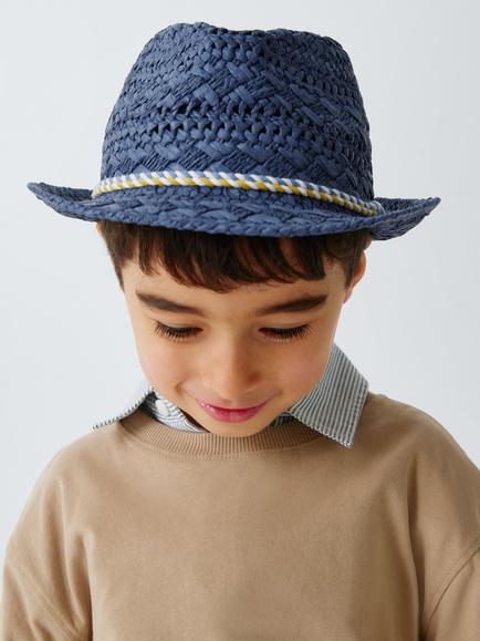 John Lewis Kids' Straw Hat, Navy Blue, Navy Blue