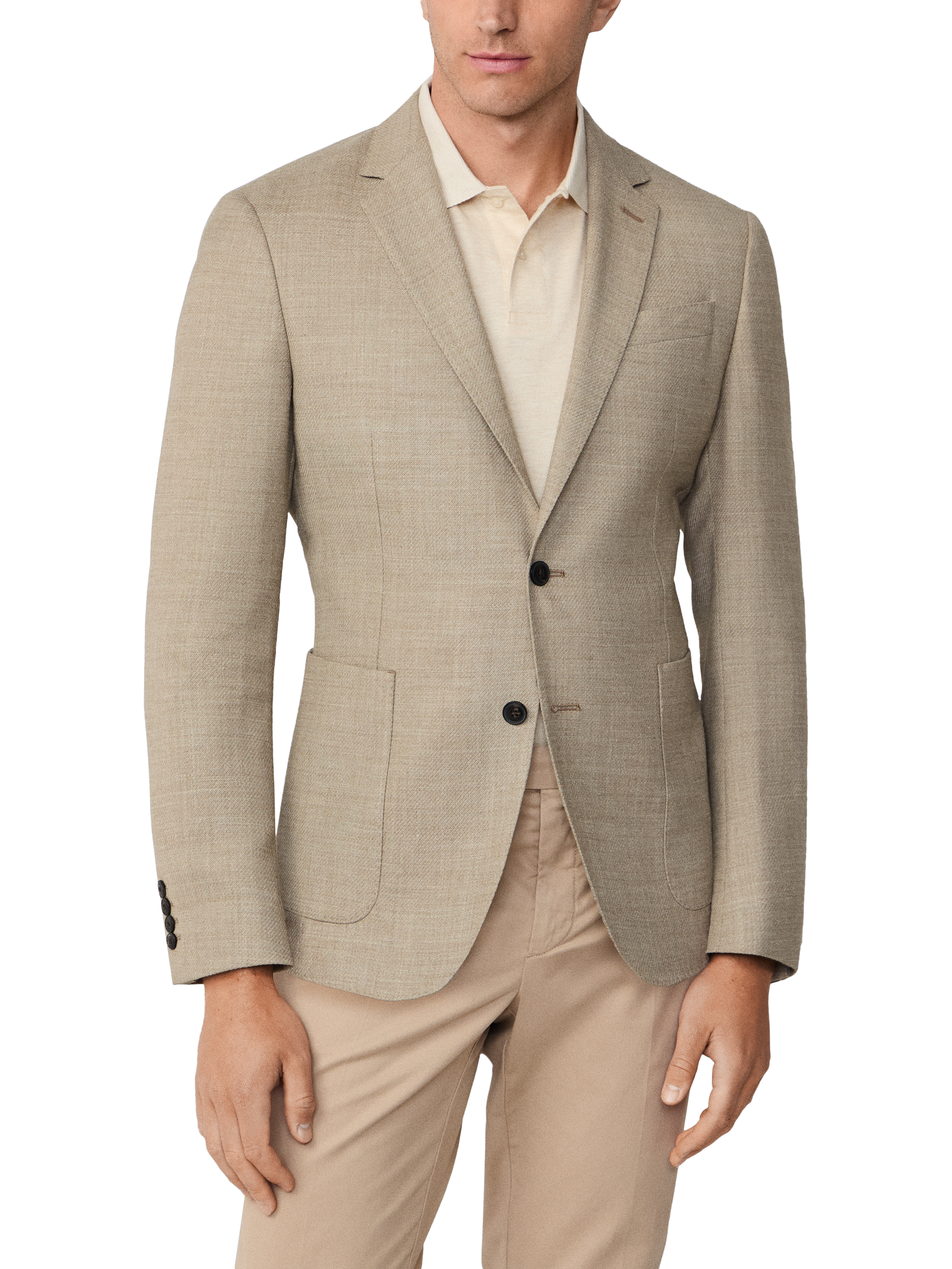 Product image 1 of 6, which shows Hackett London Wool Blend Tailored Blazer, Stone Beige, 36