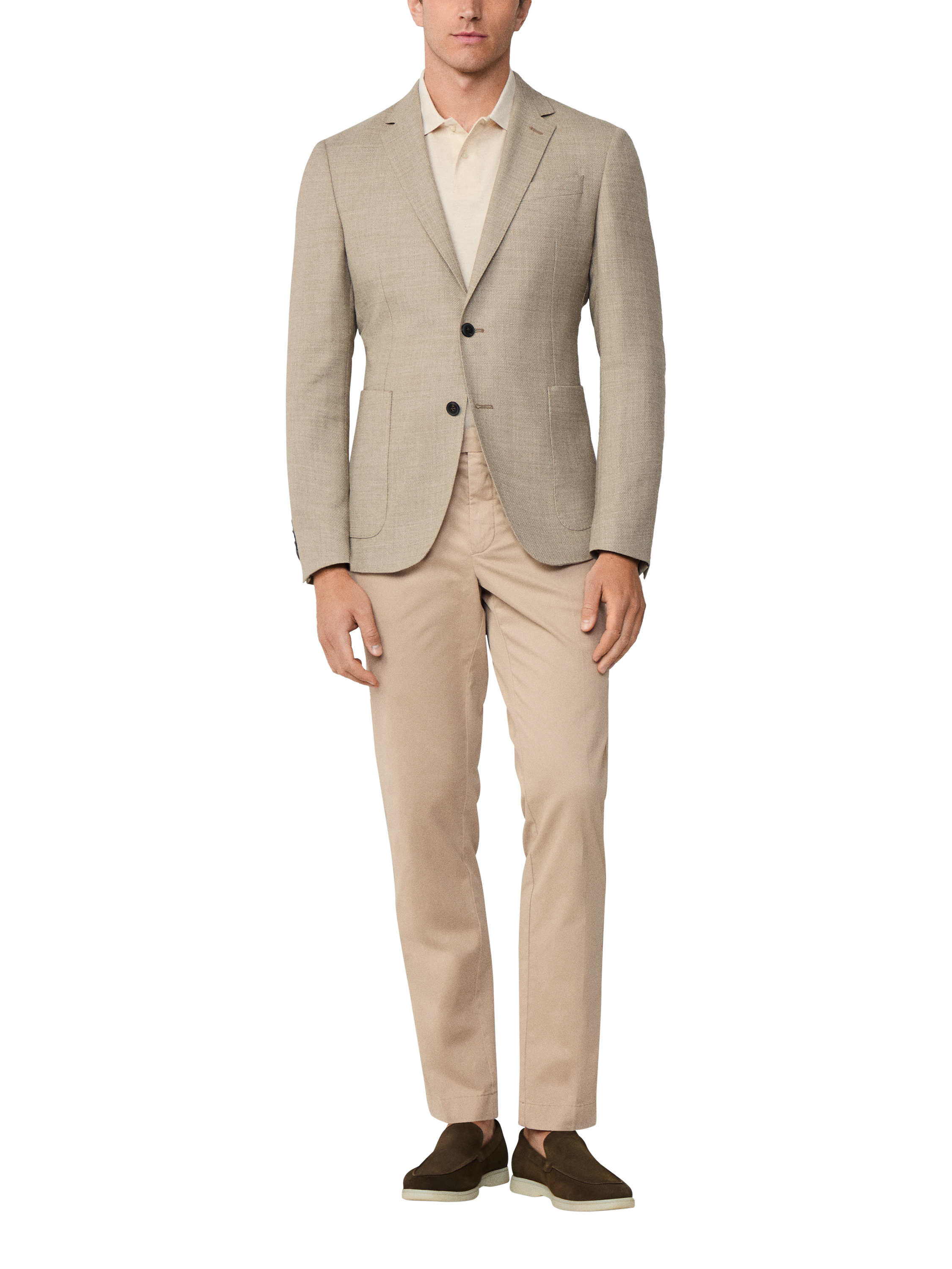 Product image 2 of 6, which shows Hackett London Wool Blend Tailored Blazer, Stone Beige, 36
