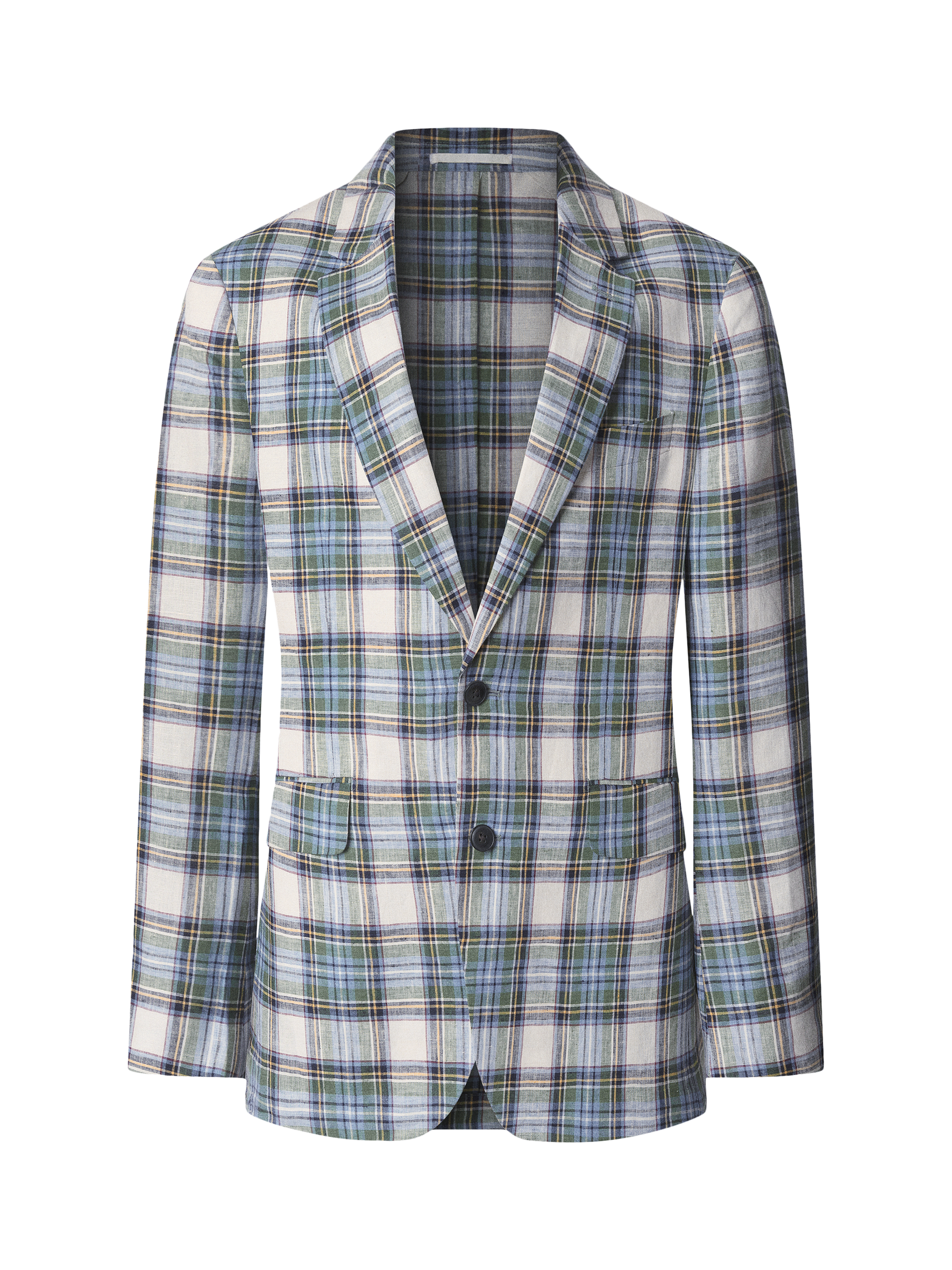 Product image 4 of 7, which shows Hackett London Pure Linen Check Blazer, Multi, 36
