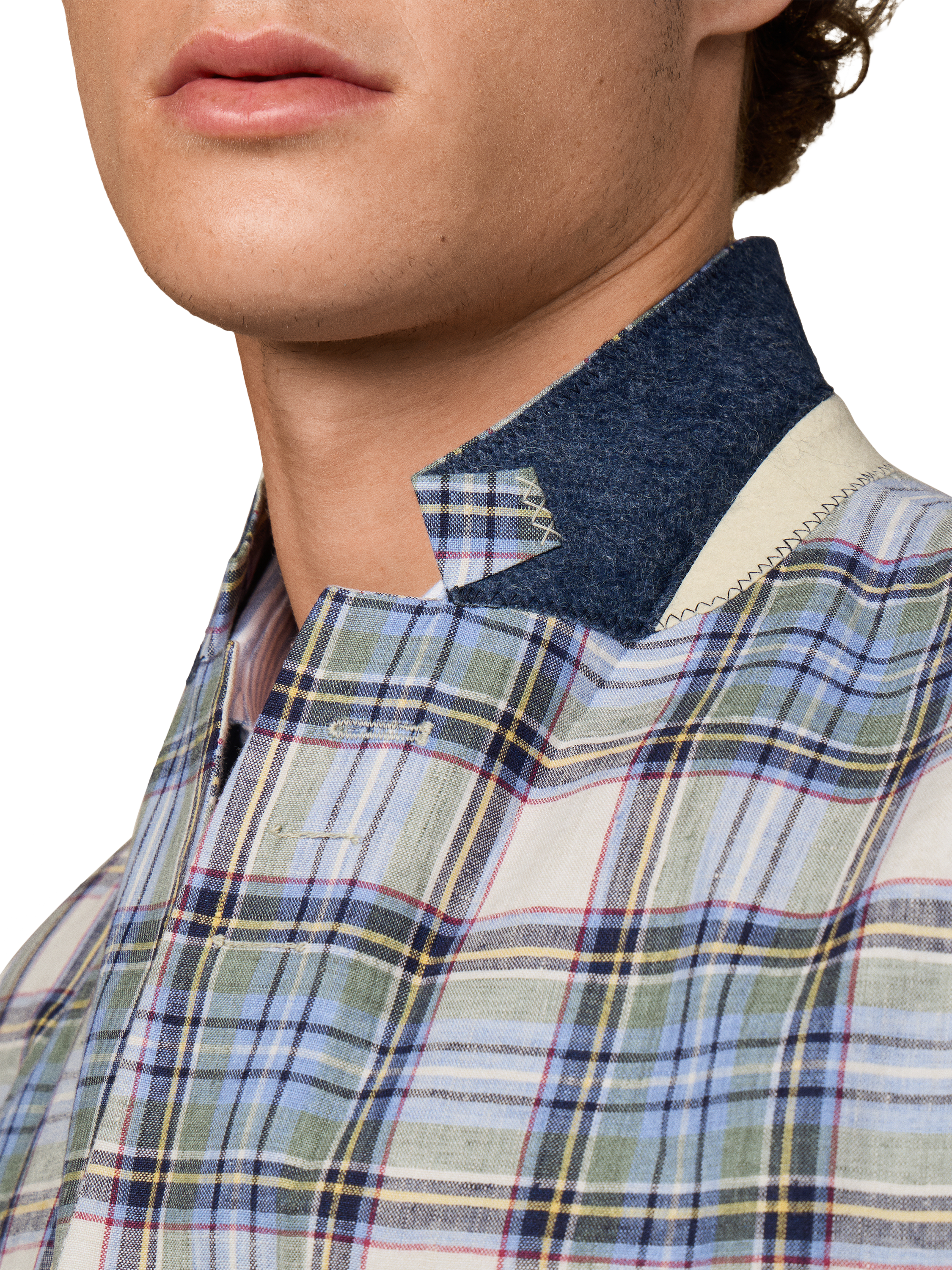 Product image 5 of 7, which shows Hackett London Pure Linen Check Blazer, Multi, 36