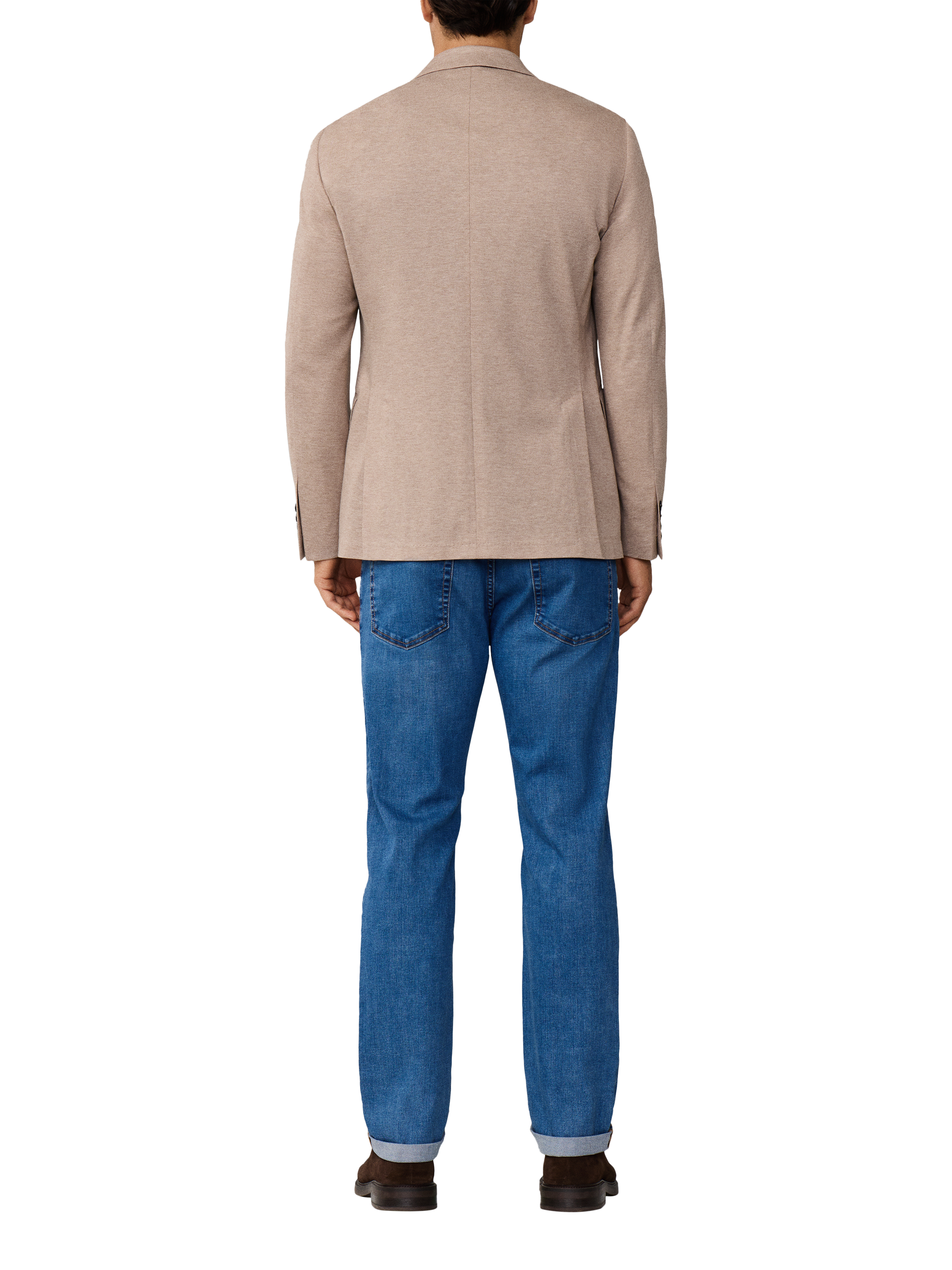 Product image 3 of 8, which shows Hackett London Cotton Notched Single Breasted Blazer, Taupe Beige, 36