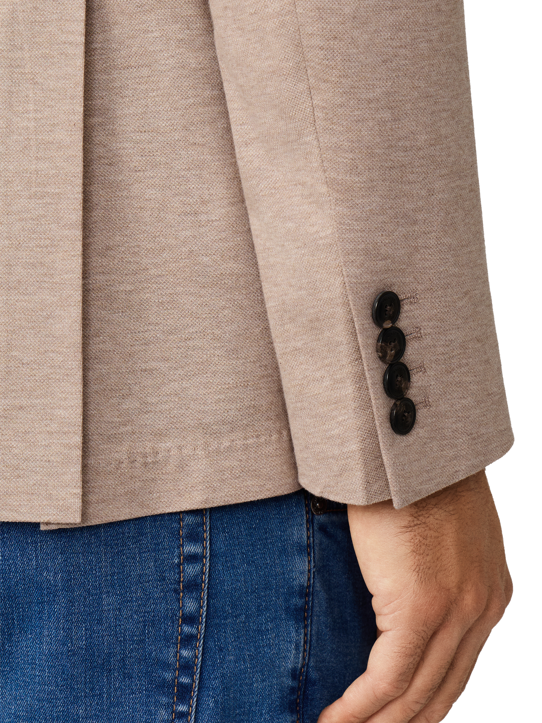 Product image 6 of 8, which shows Hackett London Cotton Notched Single Breasted Blazer, Taupe Beige, 36