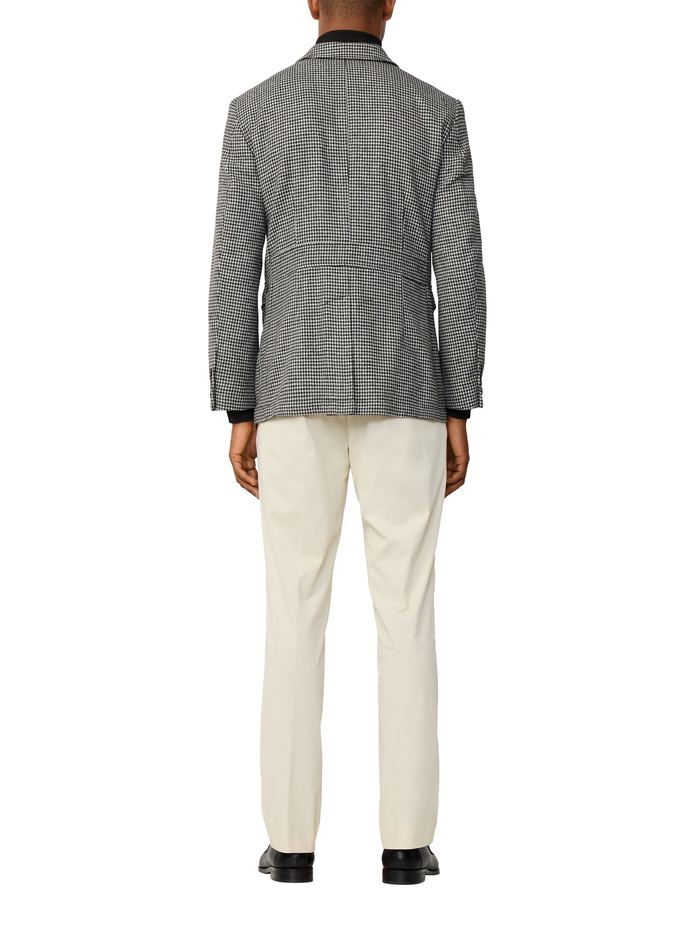 Product image 3 of 7, which shows Hackett London Safari Block Houndstooth Wool Blend Blazer, Granite Grey, 48