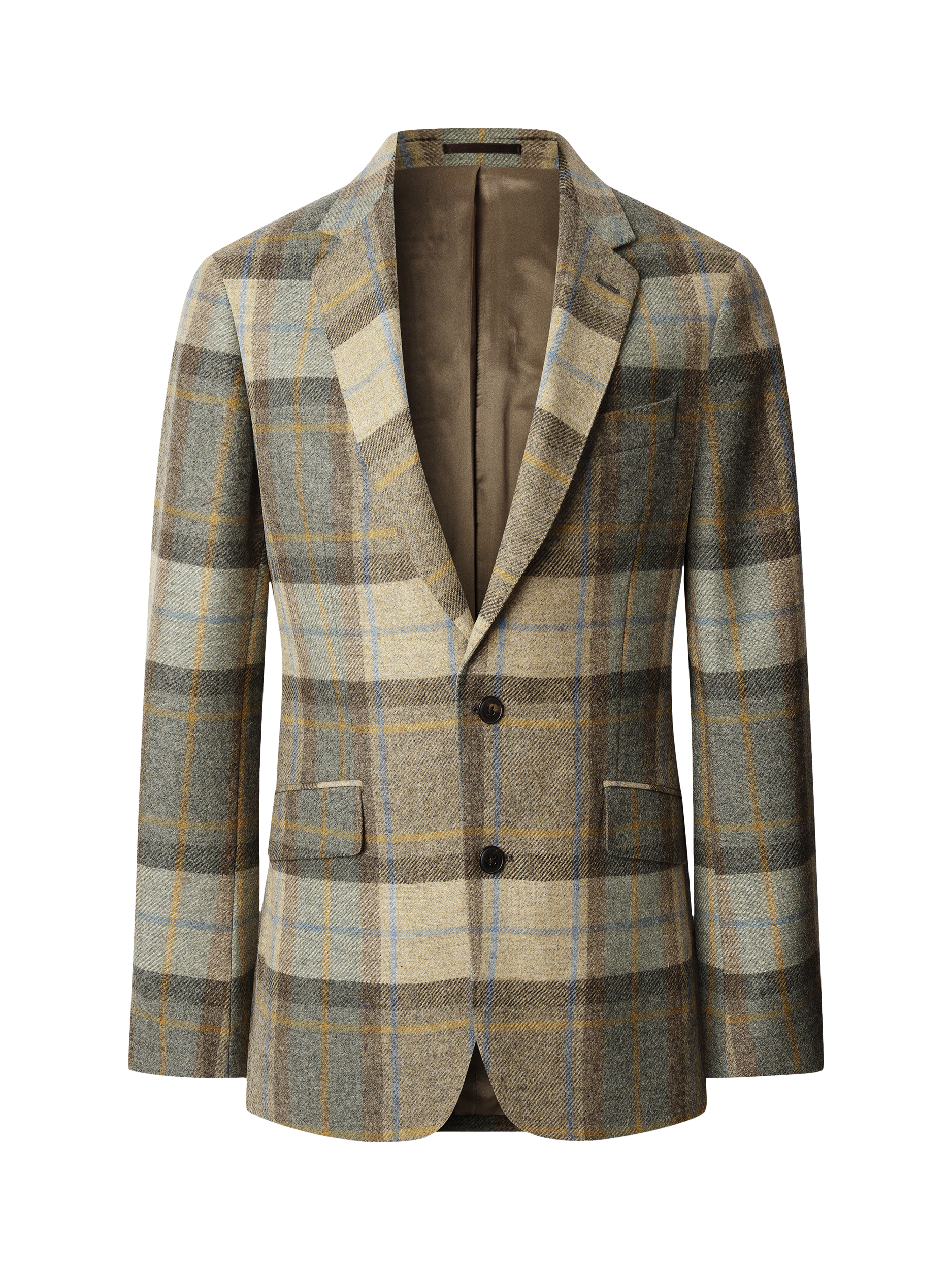 Product image 4 of 8, which shows Hackett London Ascot Block Check Wool Blazer, Malt Beige/Multi, 36