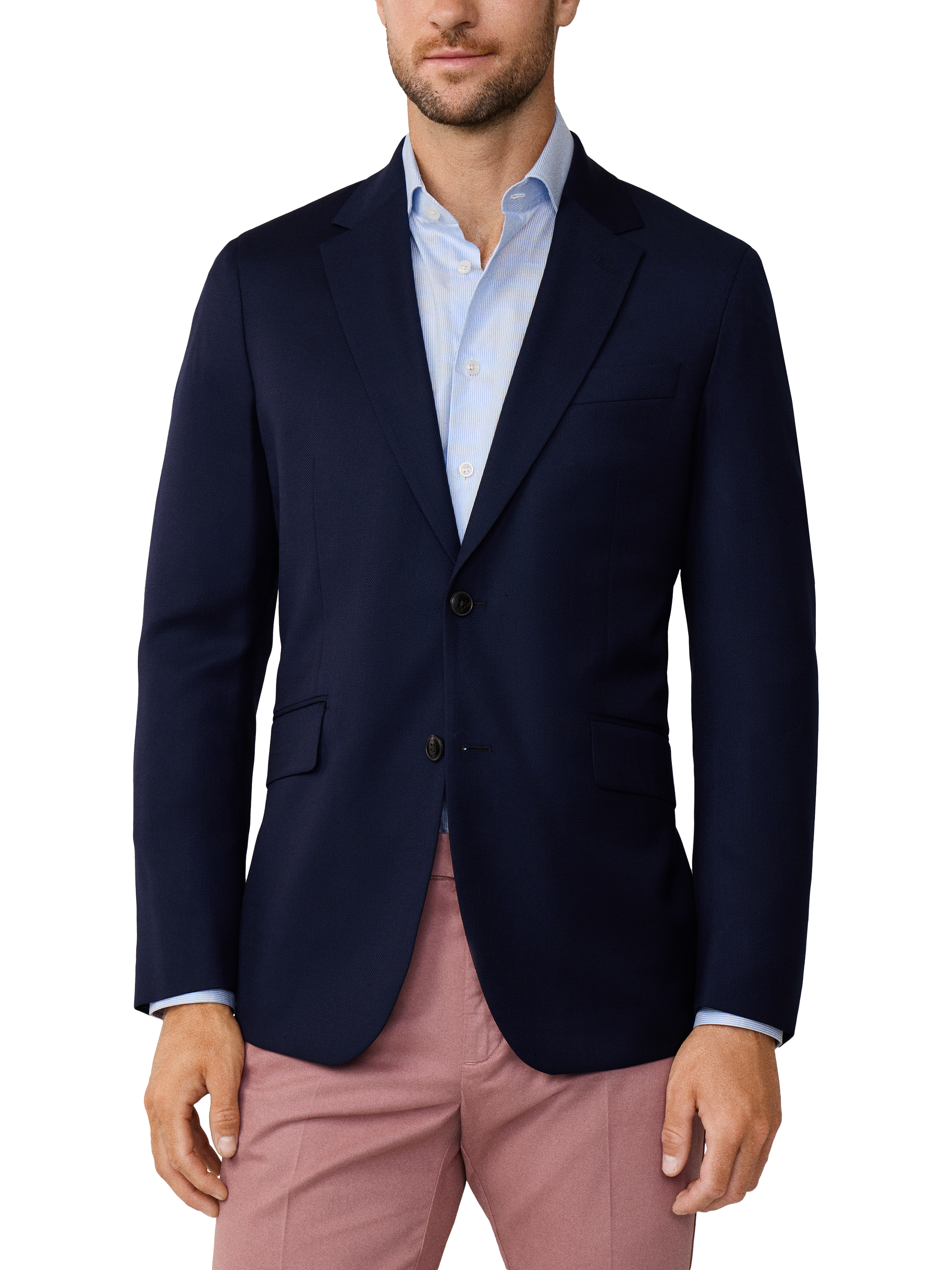 Product image 1 of 8, which shows Hackett London Pure Wool Single Breasted Blazer, Navy, 48