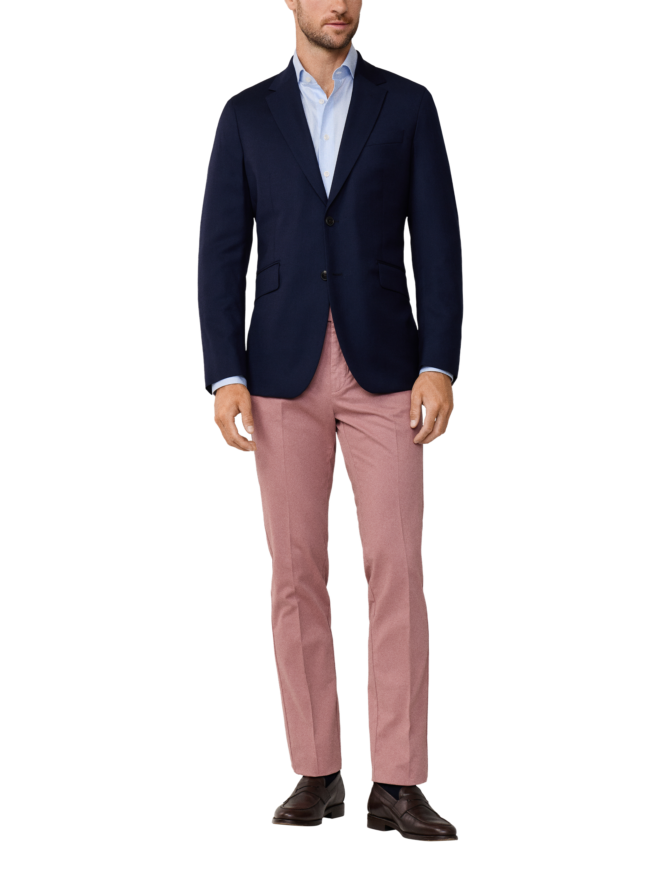 Product image 2 of 8, which shows Hackett London Pure Wool Single Breasted Blazer, Navy, 48