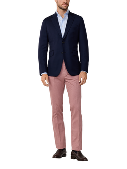 Hackett London Pure Wool Single Breasted Blazer, Navy - view 2, Navy