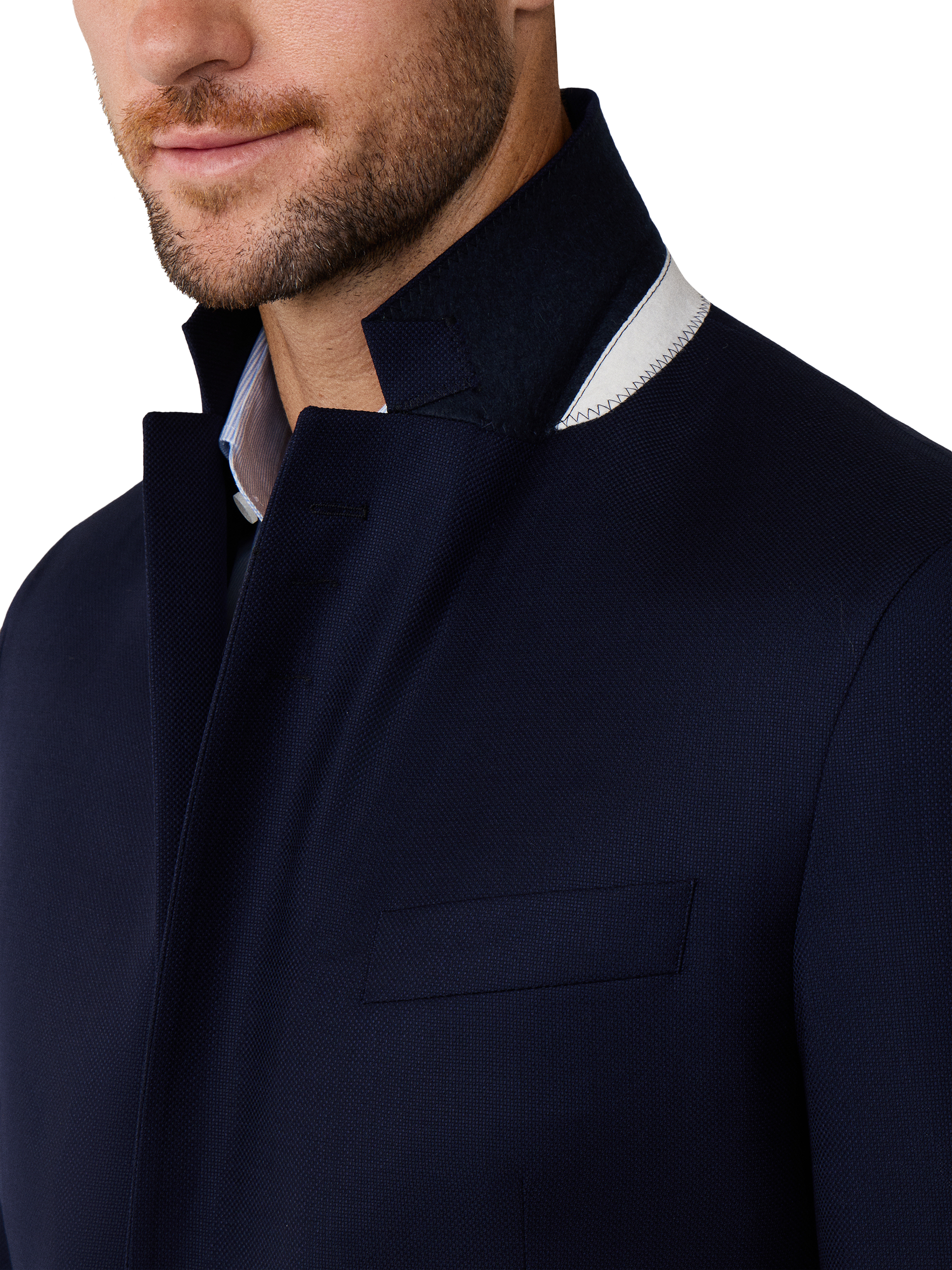 Product image 5 of 8, which shows Hackett London Pure Wool Single Breasted Blazer, Navy, 48