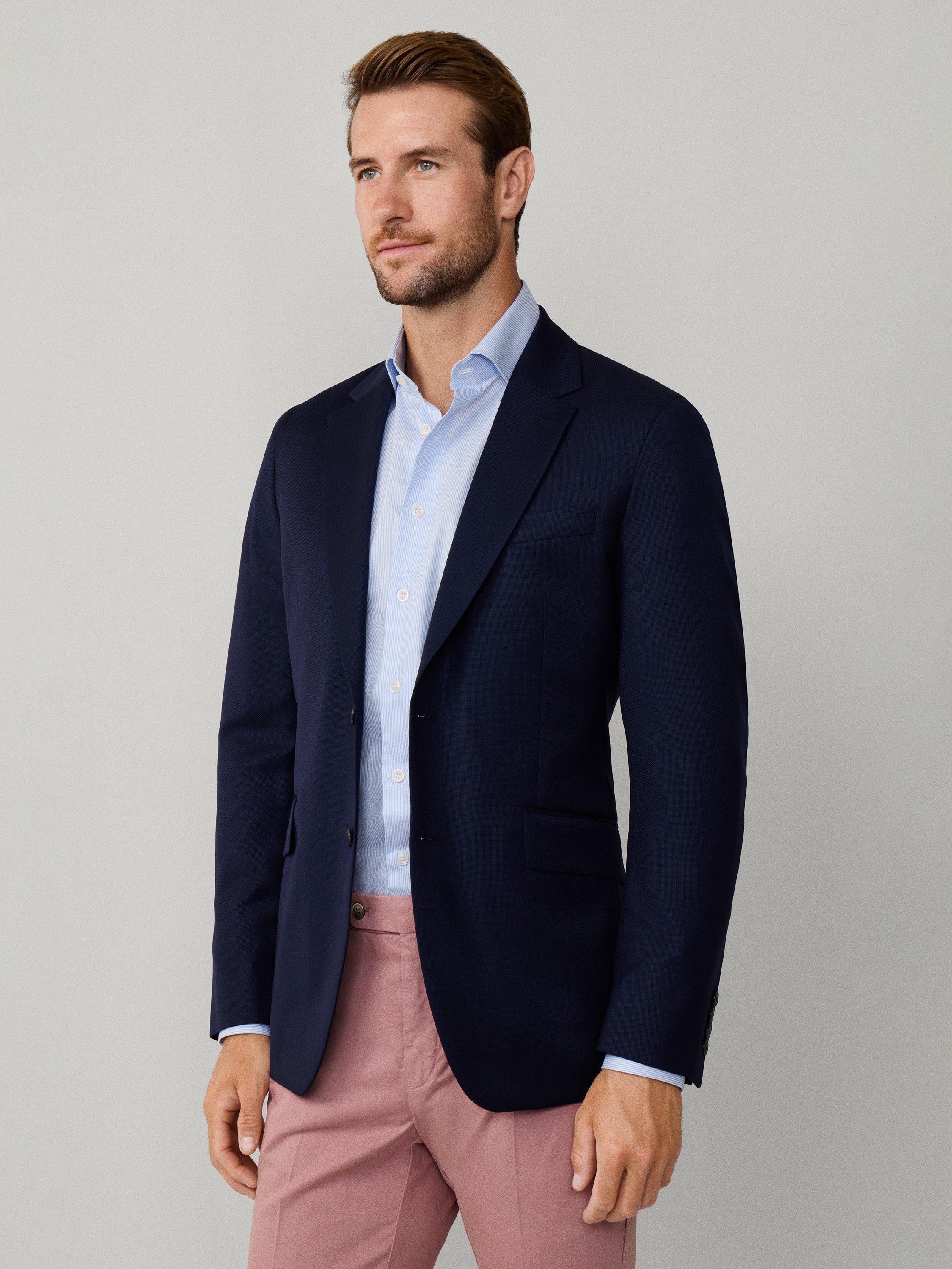 Product image 7 of 8, which shows Hackett London Pure Wool Single Breasted Blazer, Navy, 48
