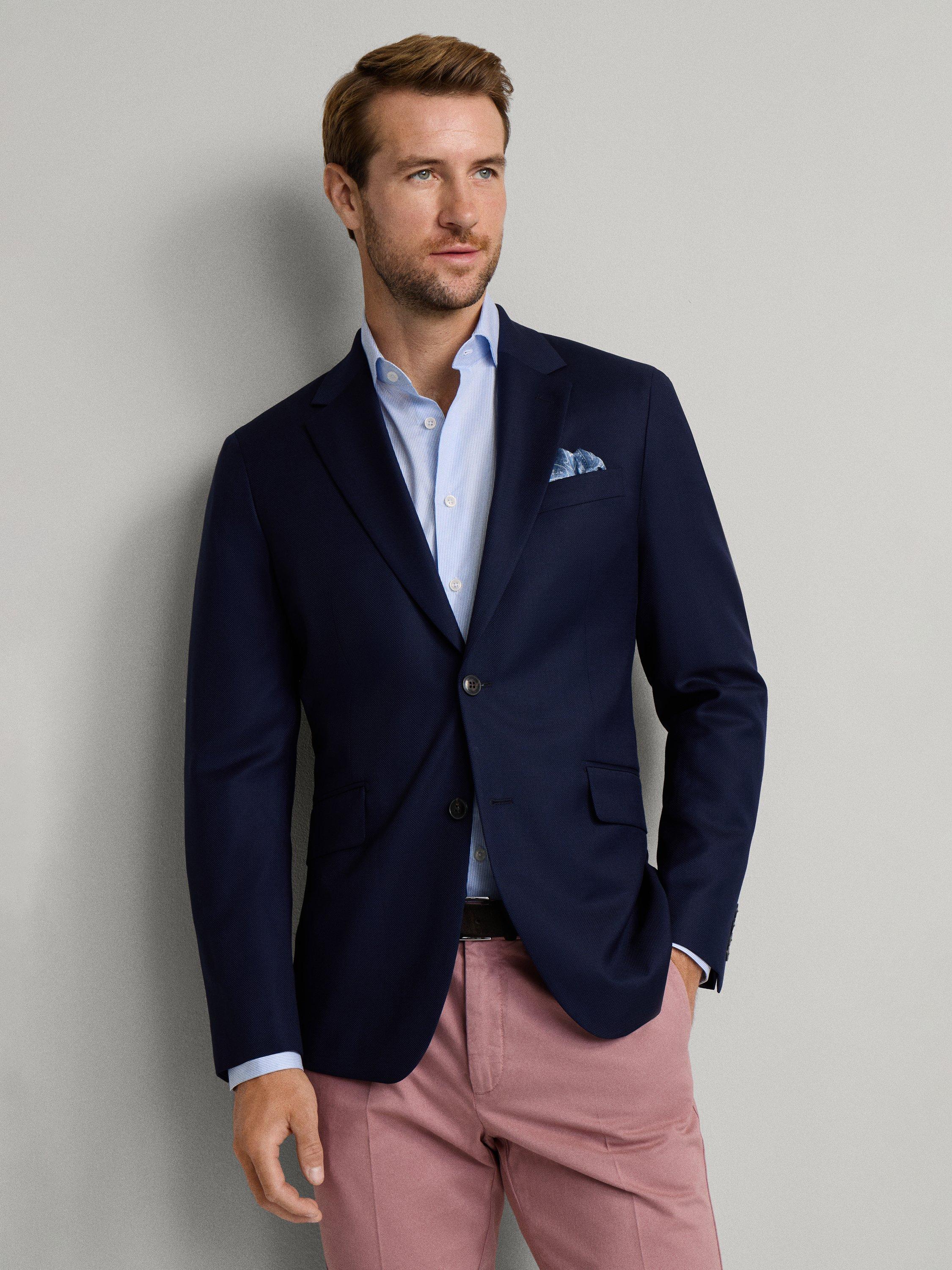 Product image 8 of 8, which shows Hackett London Pure Wool Single Breasted Blazer, Navy, 48