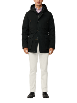 Hackett London Water Resistant Hooded Parka Jacket, Forest Night Green - view 2, Forest Night Green