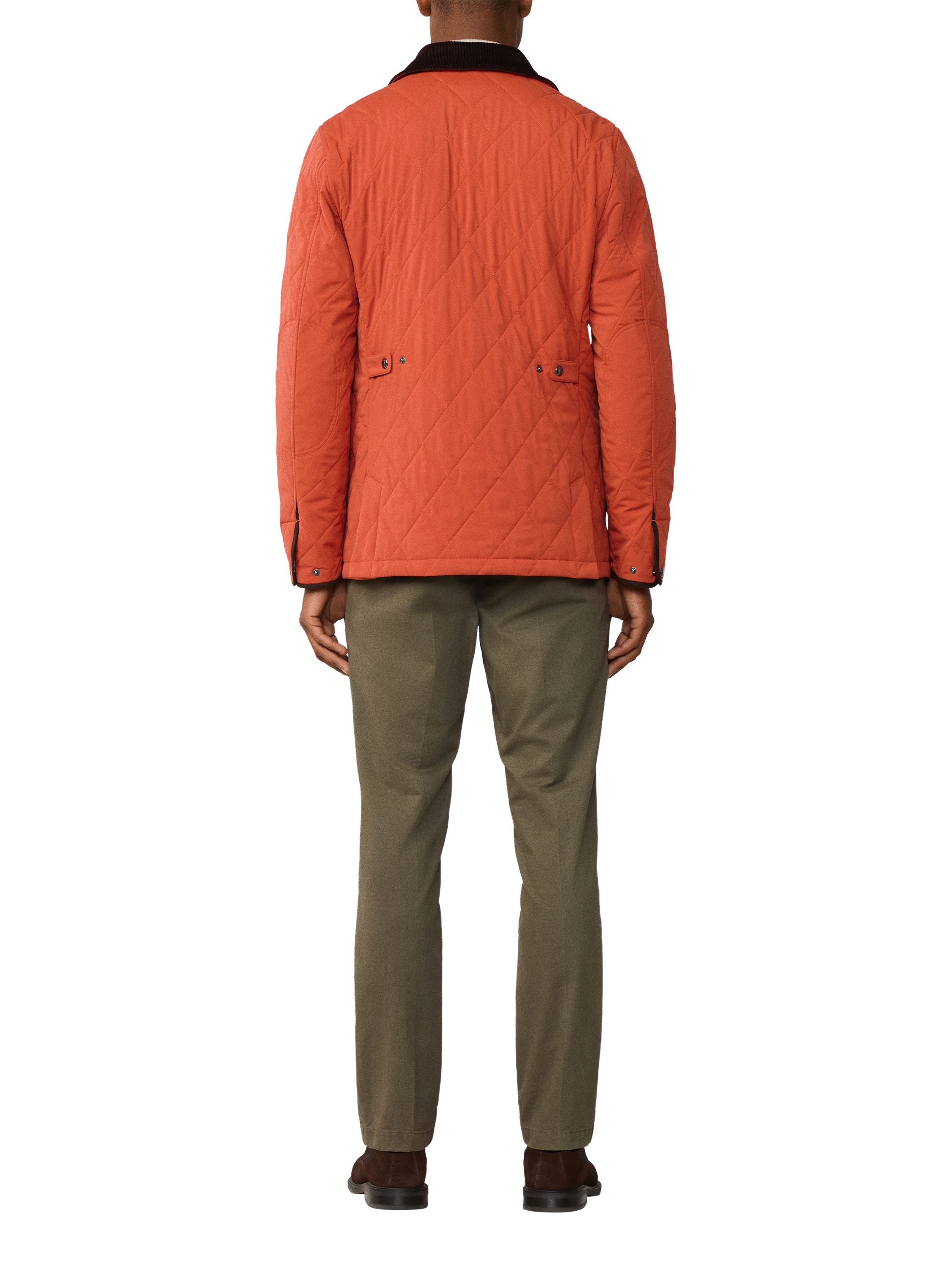 Product image 3 of 8, which shows Hackett London Diamond Quilt Jacket, Burnt Orange, XXL