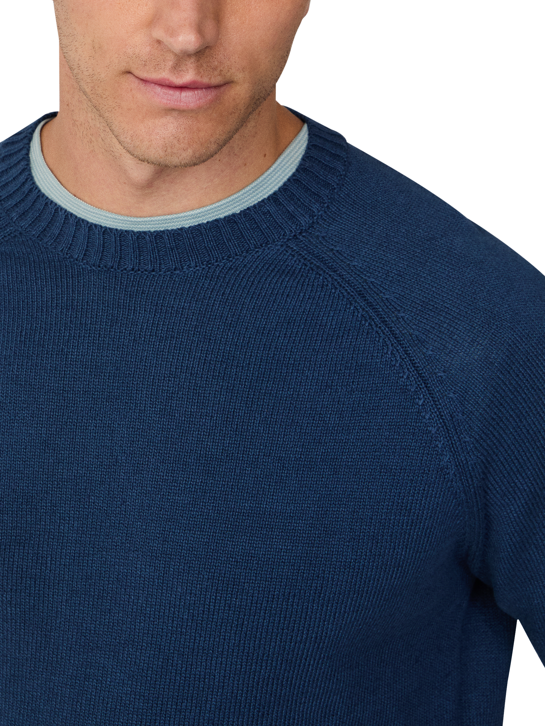 Product image 5 of 5, which shows Hackett London Linen Blend Crew Neck Jumper, Dark Denim Blue, XXL