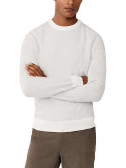Hackett London Merino Wool Crew Neck Honeycomb Jumper, Off White, Off White