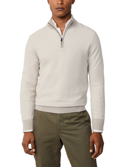 Hackett London Merino Wool Quarter Zip Jumper, Off White, Off White