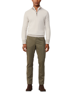 Hackett London Merino Wool Quarter Zip Jumper, Off White - view 2, Off White