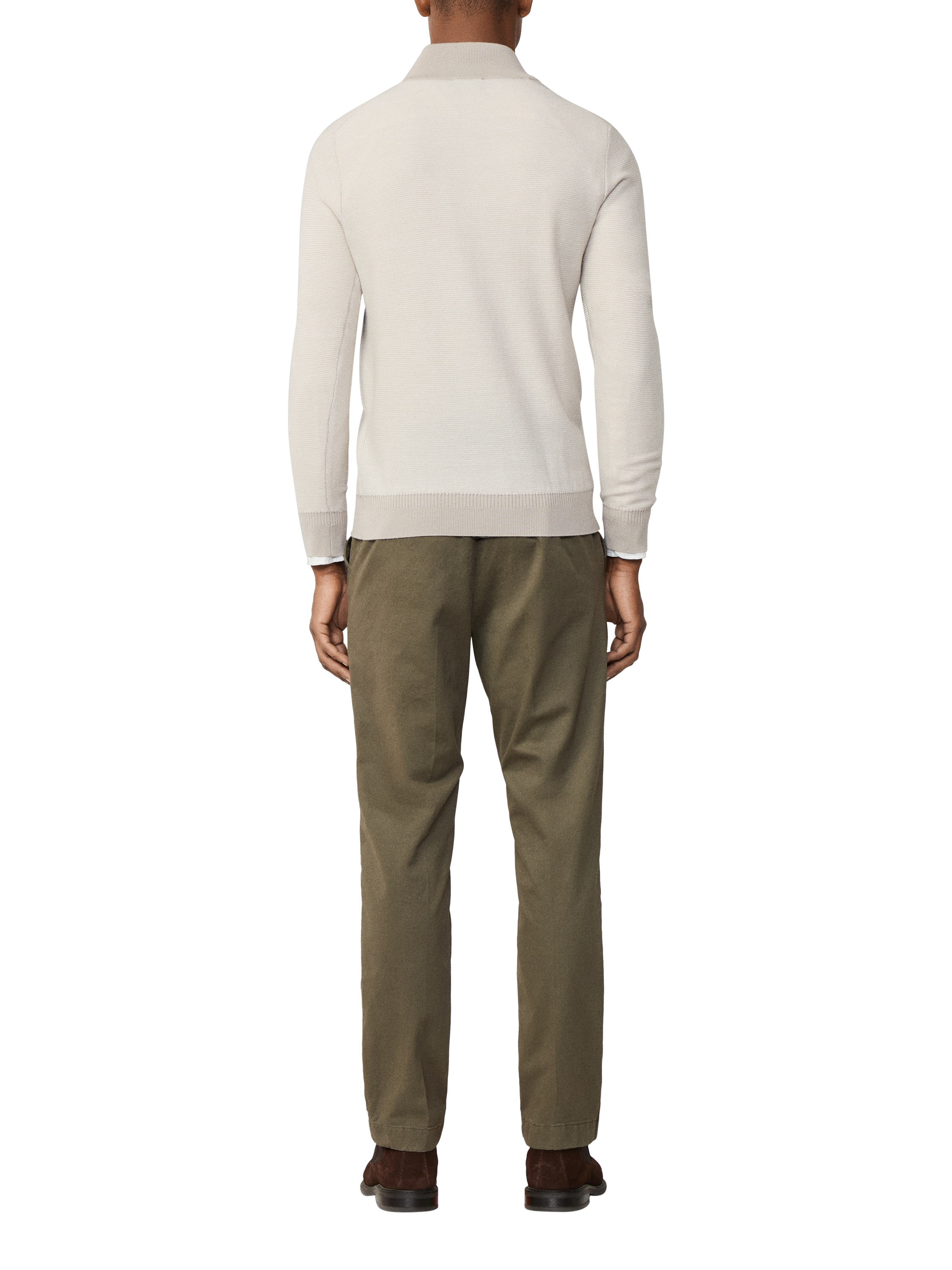 Product image 3 of 7, which shows Hackett London Merino Wool Quarter Zip Jumper, Off White, XXL
