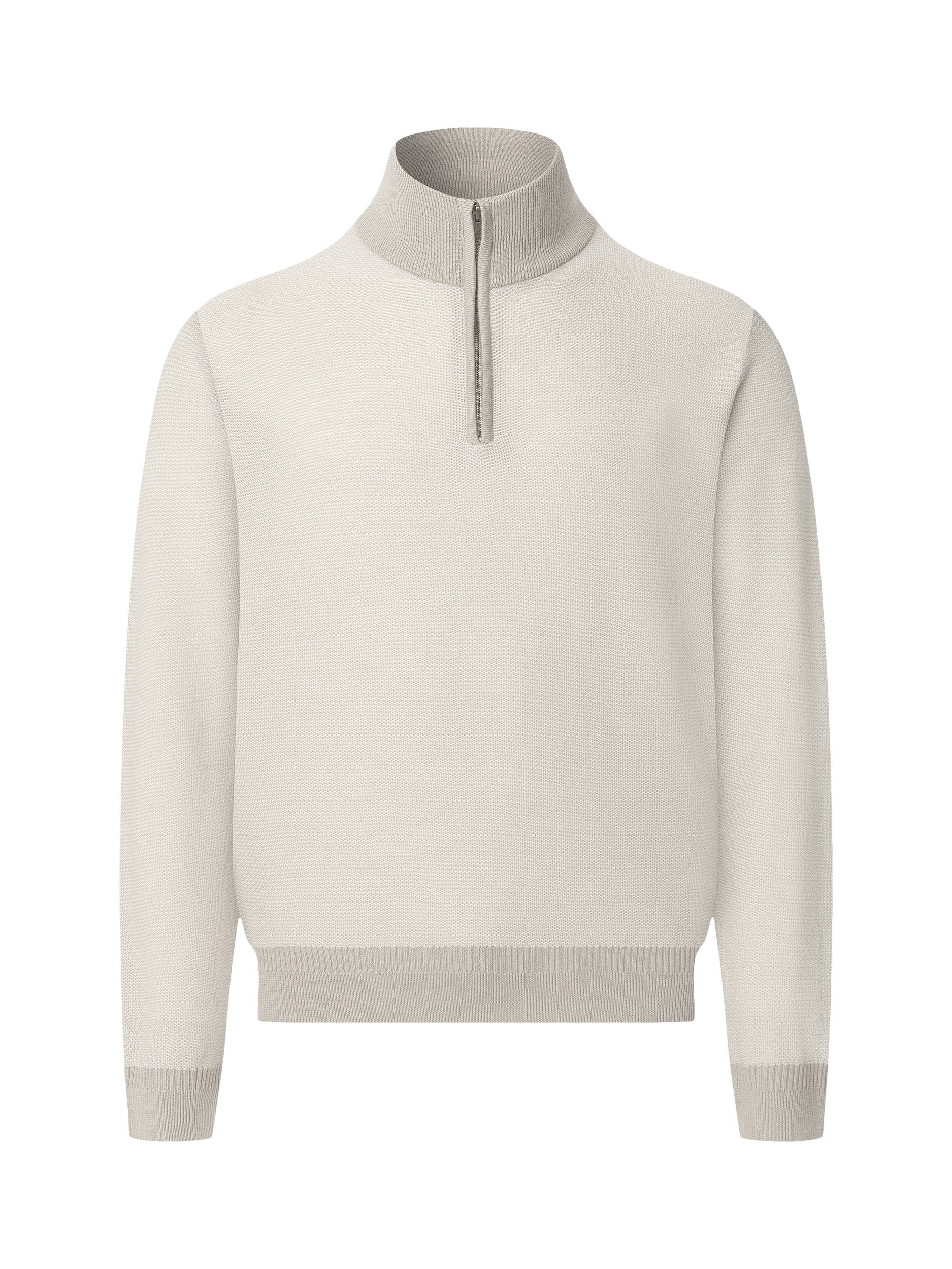 Product image 4 of 7, which shows Hackett London Merino Wool Quarter Zip Jumper, Off White, XXL