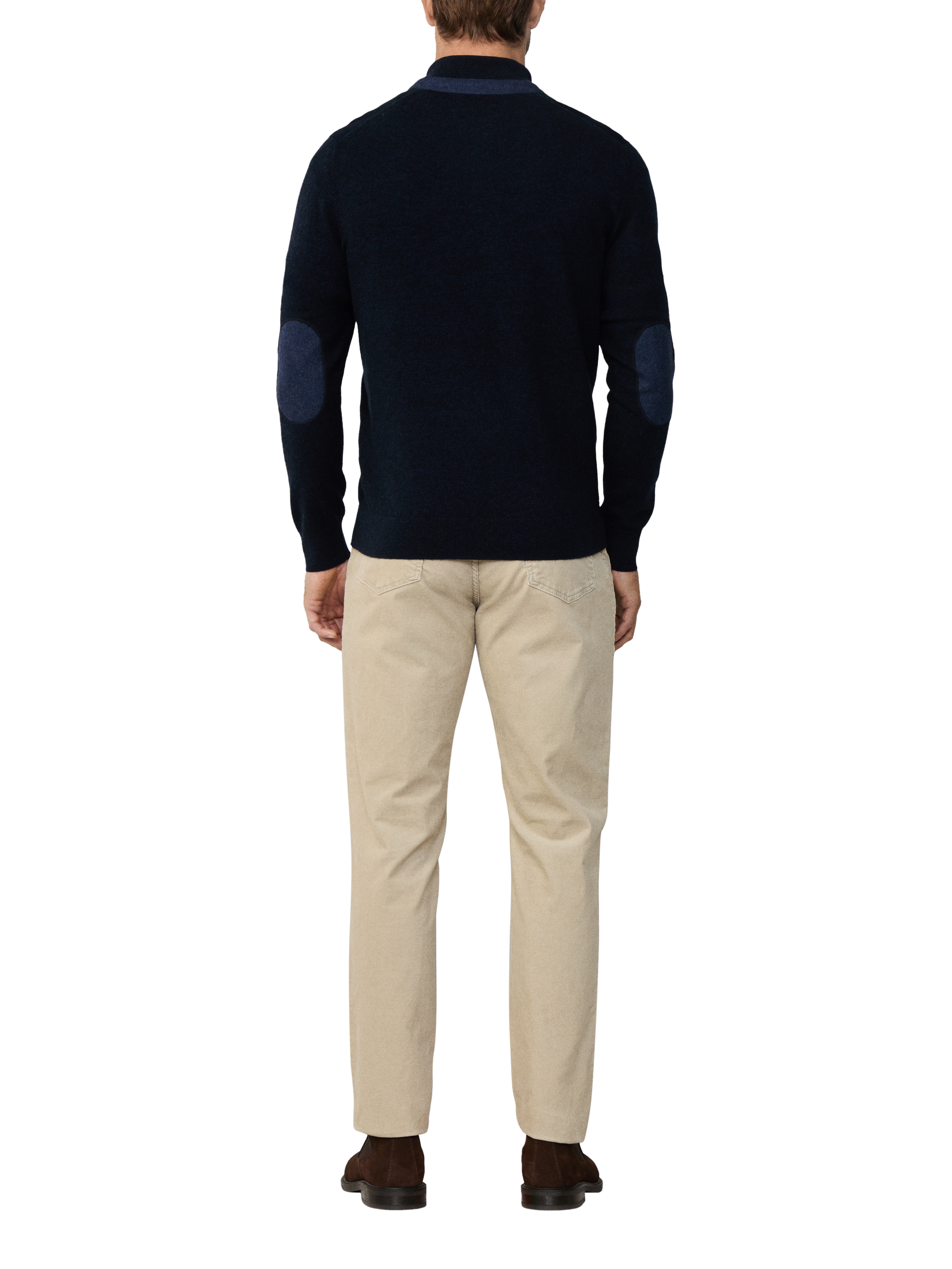 Product image 3 of 8, which shows Hackett London Wool Button Neck Jumper, Midnight Blue, XXL
