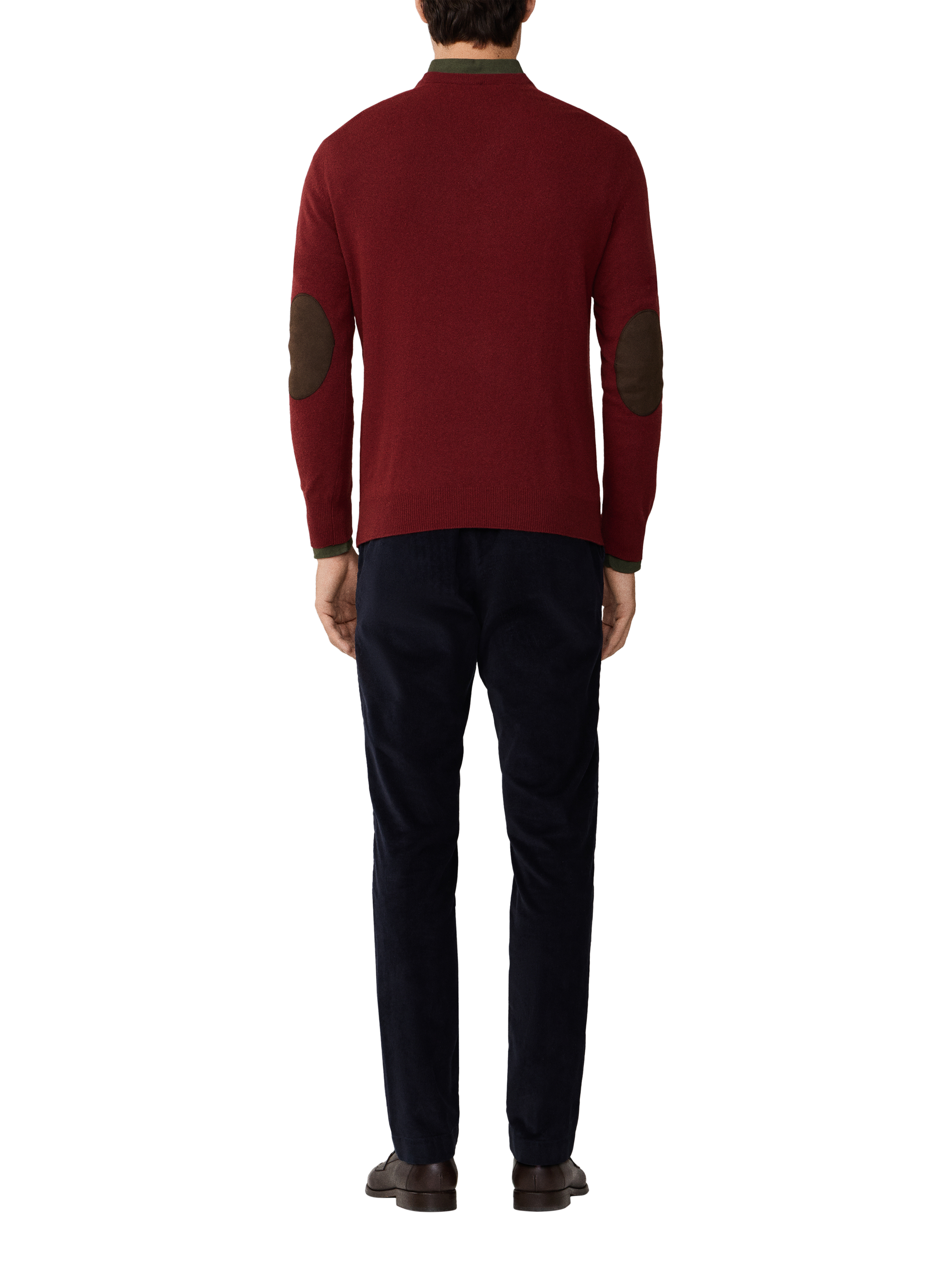 Product image 3 of 8, which shows Hackett London Cashmere Blend V Neck Jumper, Burgundy Red, XXXL