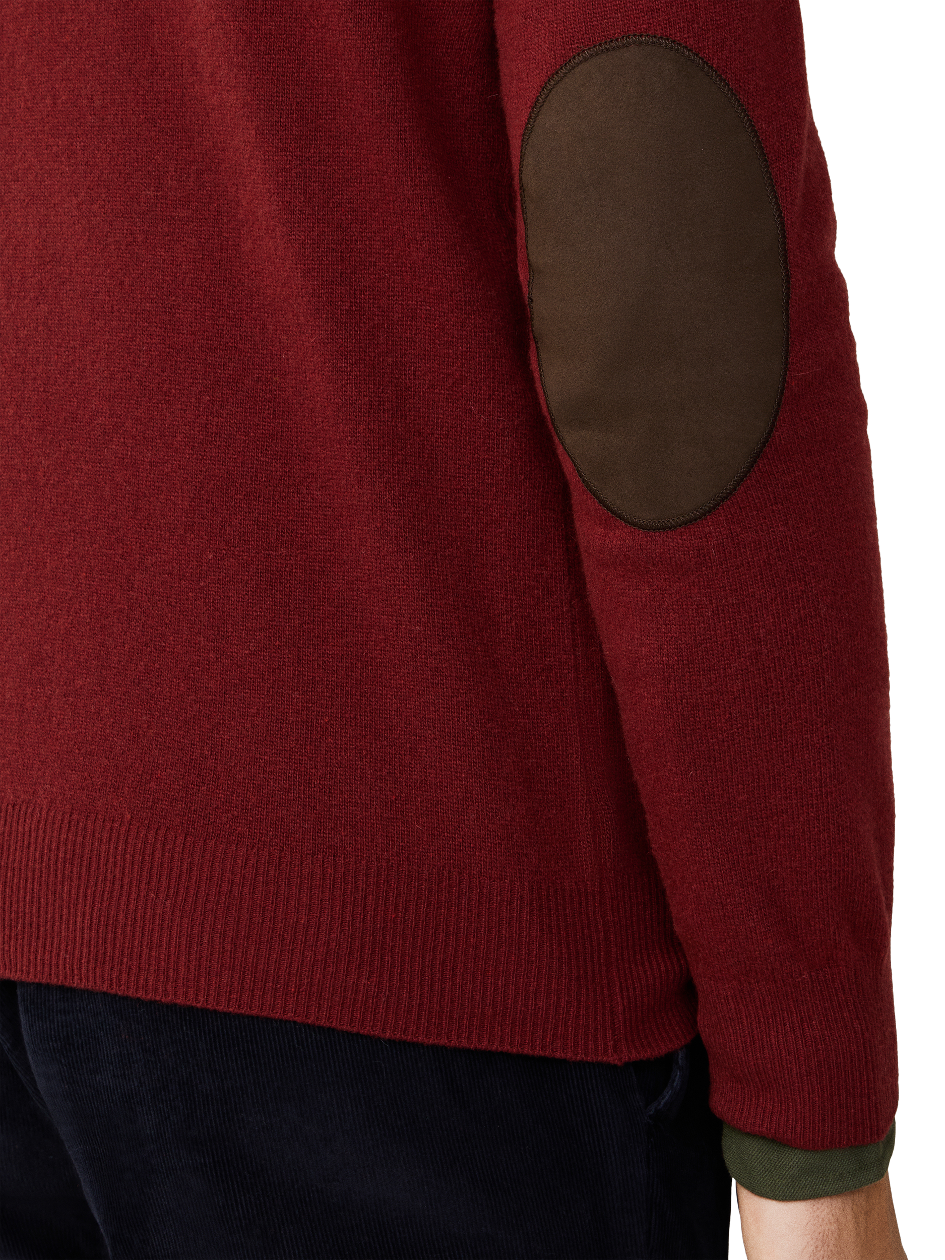 Product image 6 of 8, which shows Hackett London Cashmere Blend V Neck Jumper, Burgundy Red, XXXL
