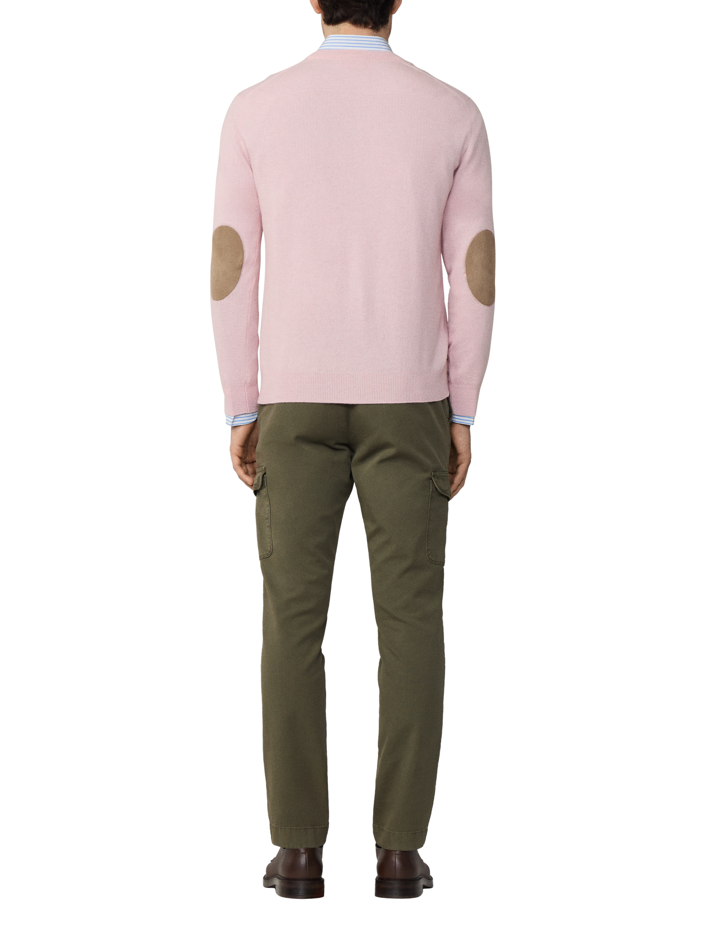 Product image 3 of 7, which shows Hackett London Cashmere Blend V Neck Jumper, College Pink, XXL