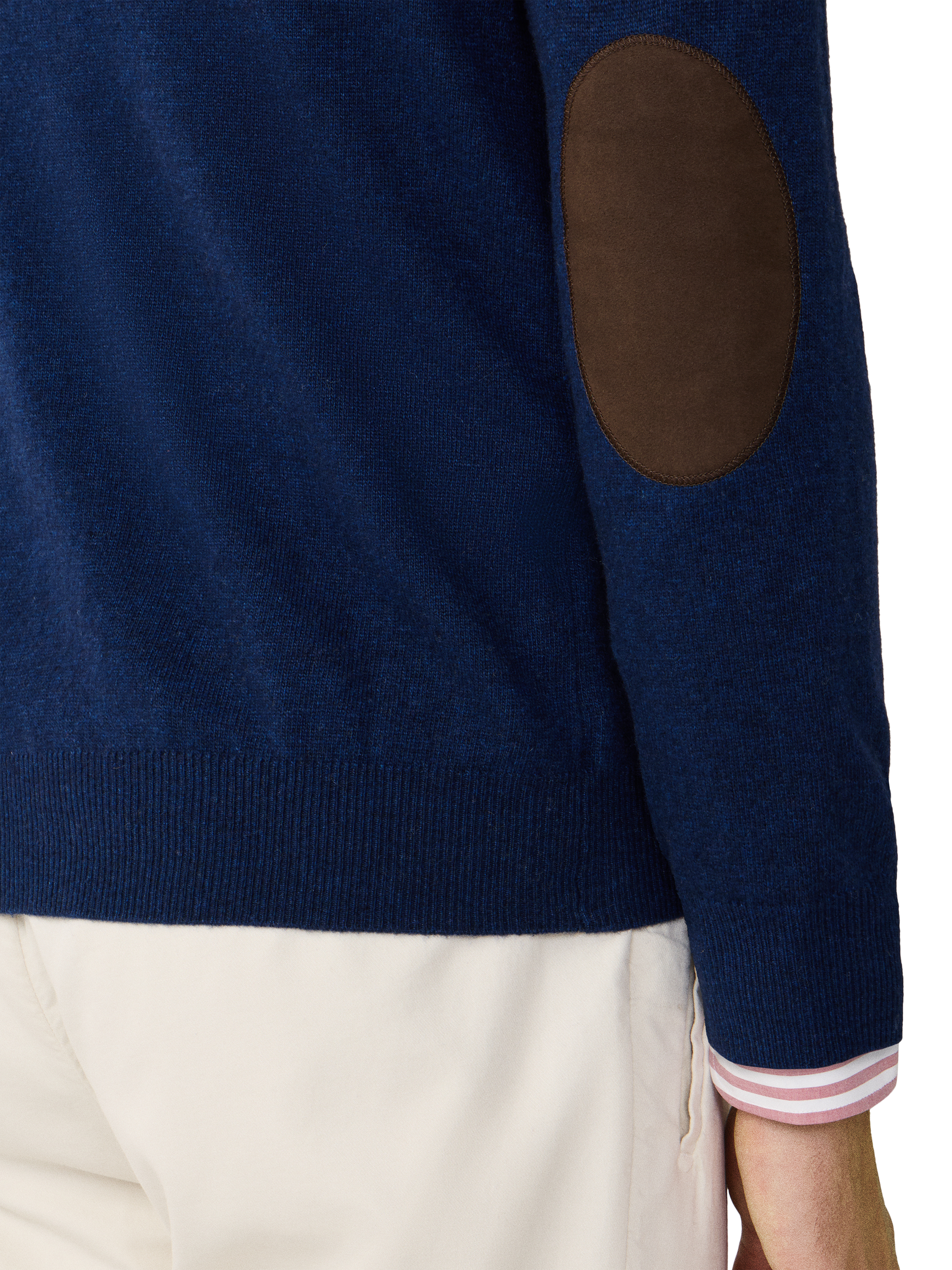 Product image 6 of 7, which shows Hackett London Cashmere Blend V Neck Jumper, Denim Blue, XXL