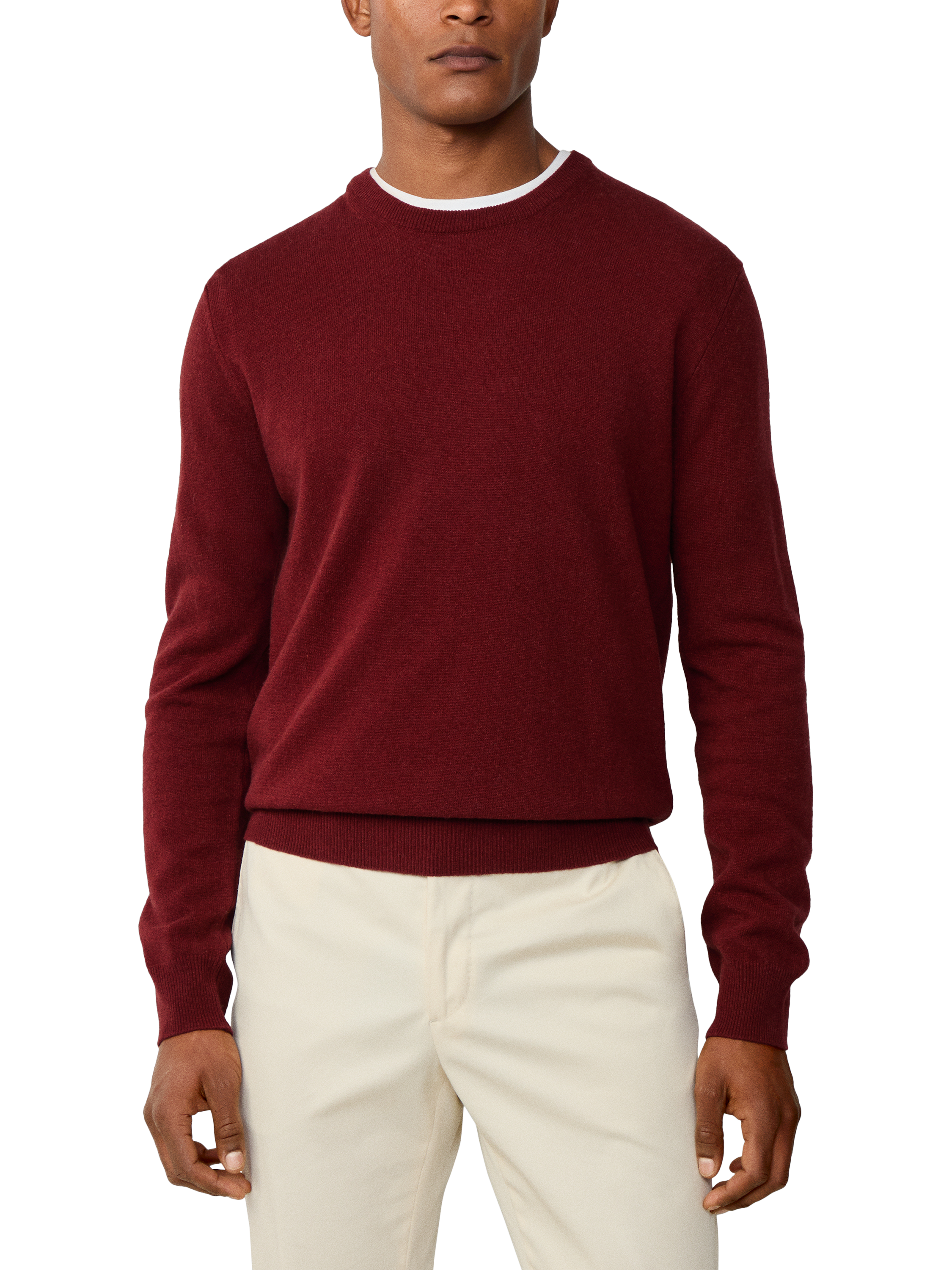 Product image 1 of 8, which shows Hackett London Cashmere Blend Crew Neck Jumper, Burgundy Red, XXXL