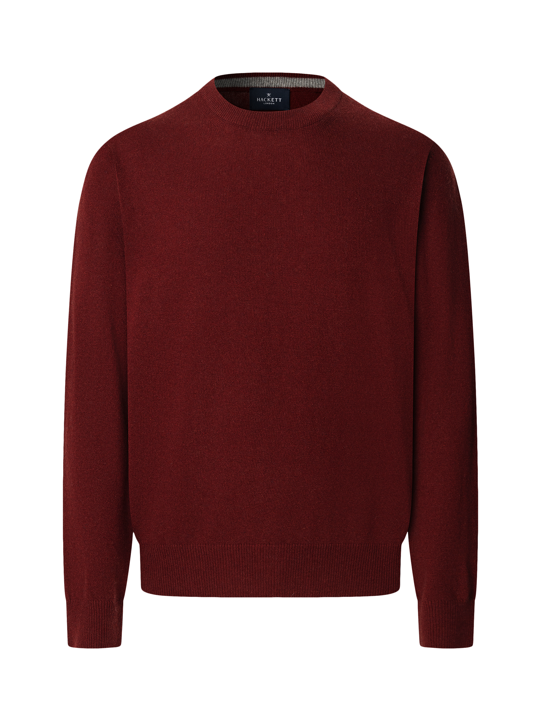 Product image 4 of 8, which shows Hackett London Cashmere Blend Crew Neck Jumper, Burgundy Red, XXXL