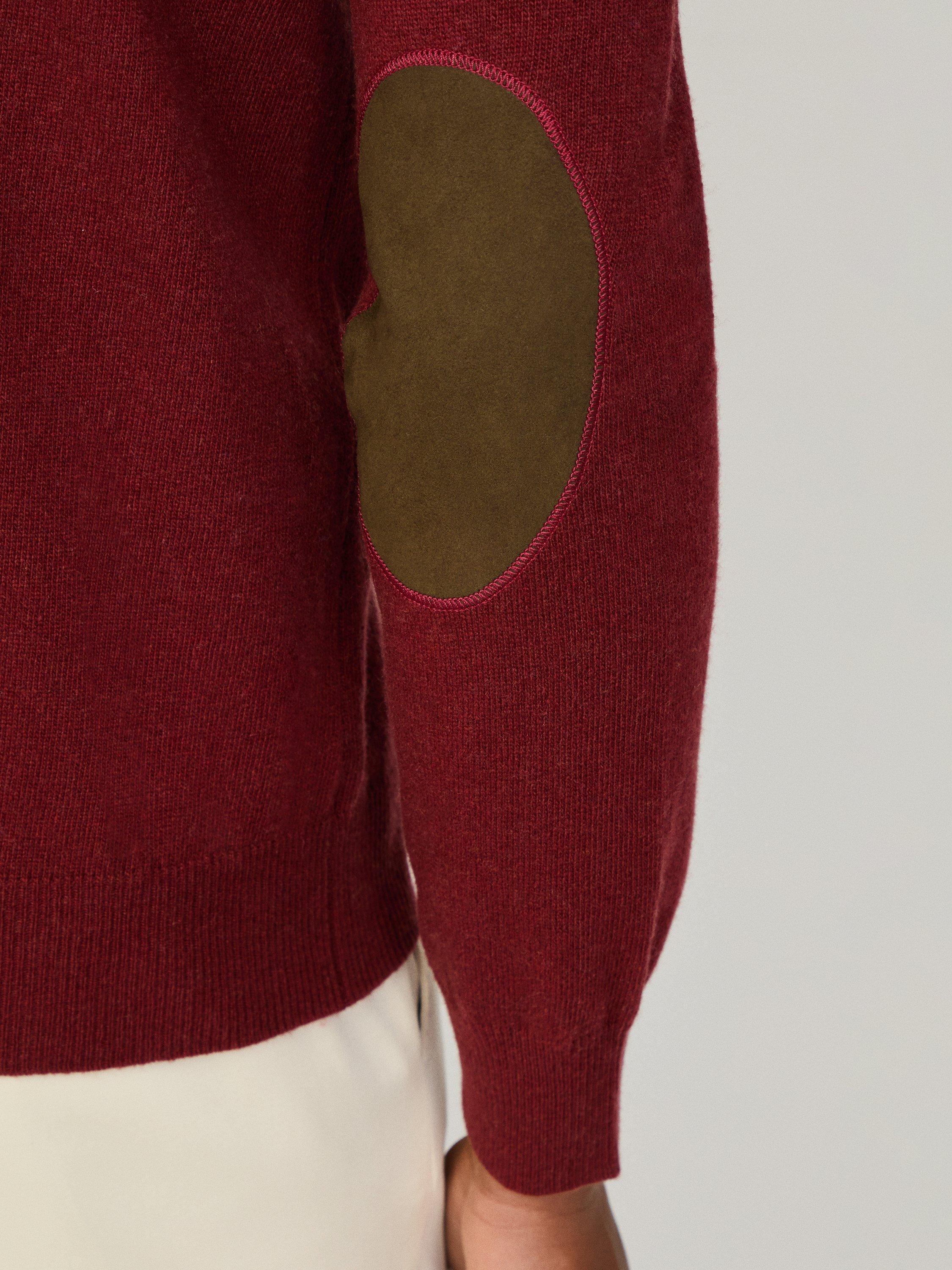 Product image 7 of 8, which shows Hackett London Cashmere Blend Crew Neck Jumper, Burgundy Red, XXXL