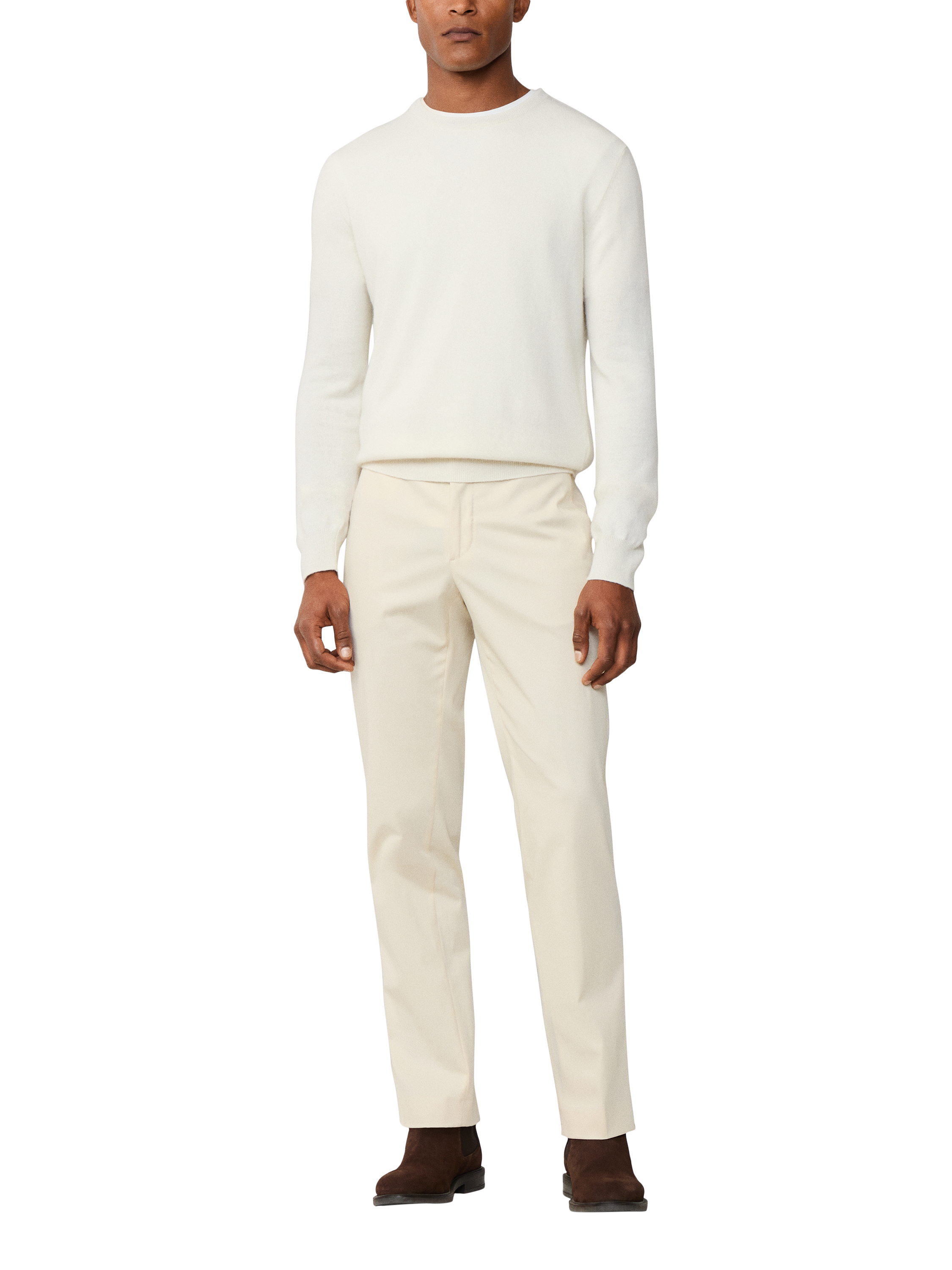 Product image 2 of 8, which shows Hackett London Cashmere Blend V Neck Jumper, White, XS