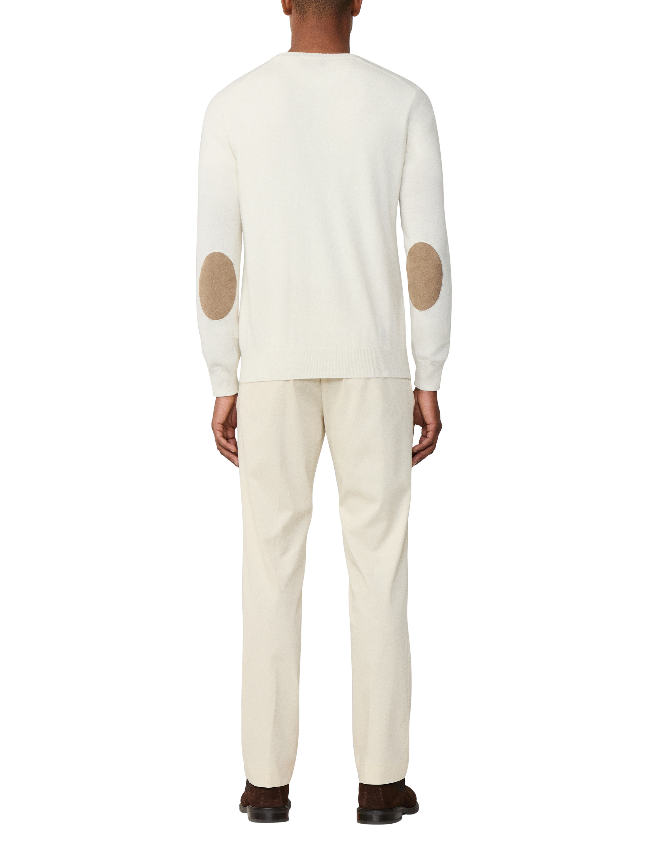 Product image 3 of 8, which shows Hackett London Cashmere Blend V Neck Jumper, White, XS