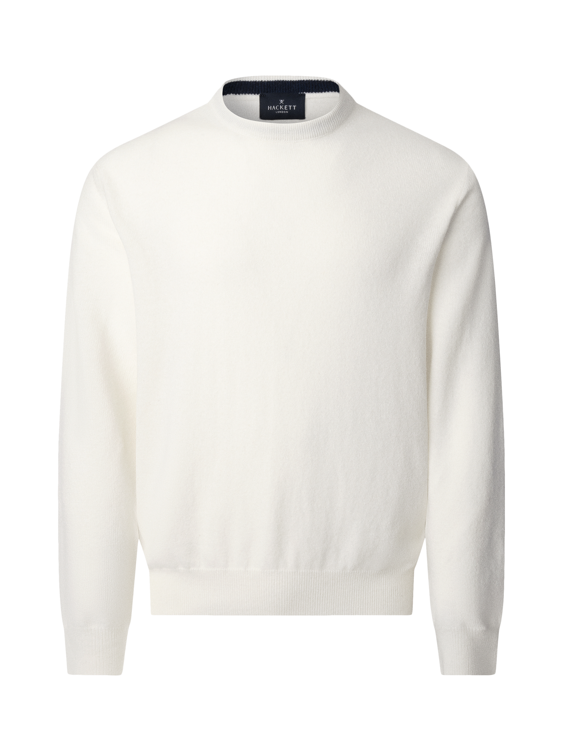 Product image 4 of 8, which shows Hackett London Cashmere Blend V Neck Jumper, White, XS